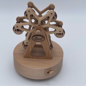 Wooden Ferris Wheel Music Box 🎡 Rotating Collectible‎ Sculpture